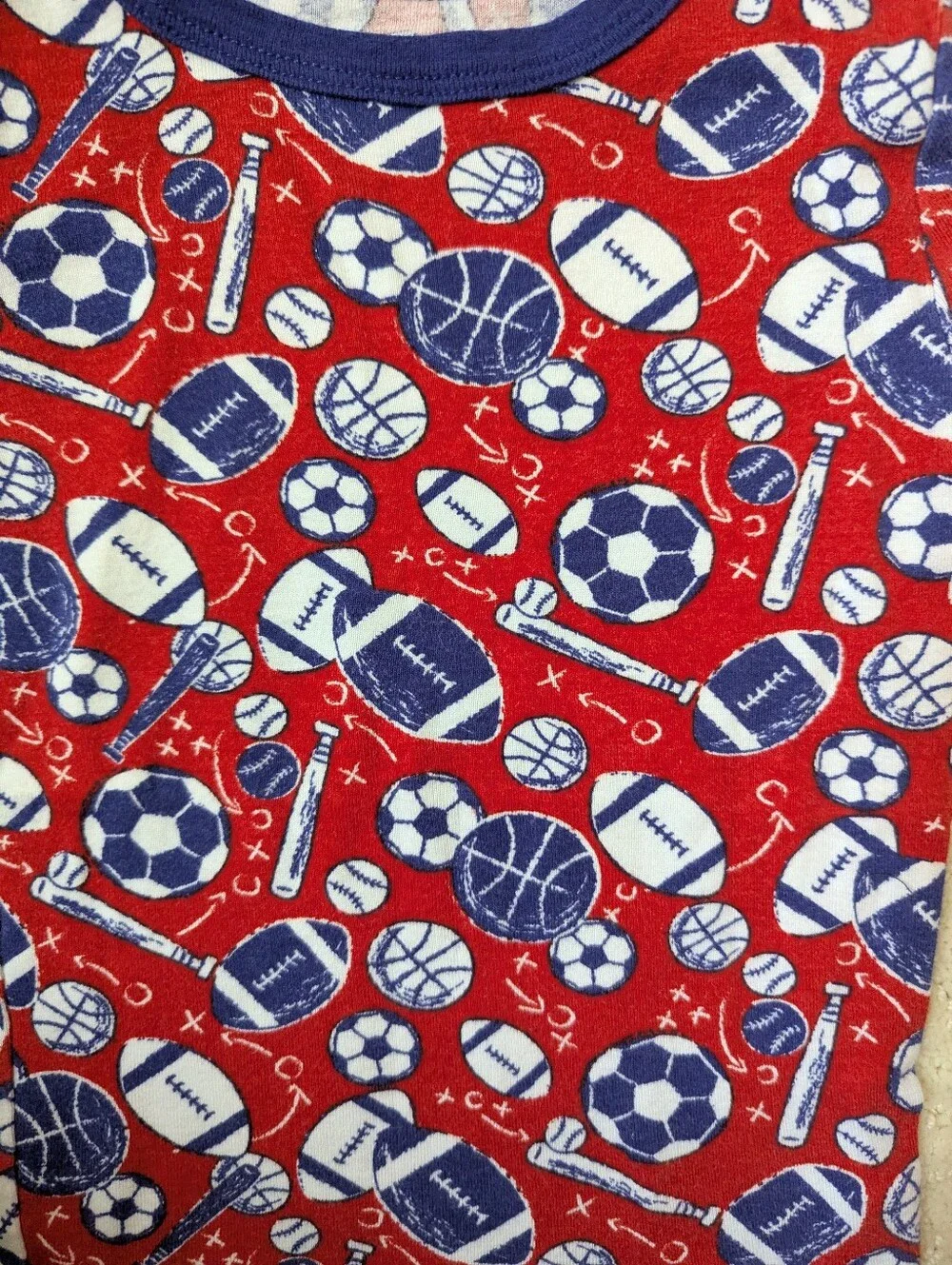 Cat & Jack Toddler Sports Theme Sleepwear Set (3pcs) - Red & Navy Size 4t